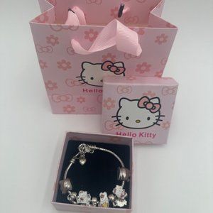 Hello Kitty Enamel Charms Bracelet Sanrio Beads Charm Diy Accessories with gift